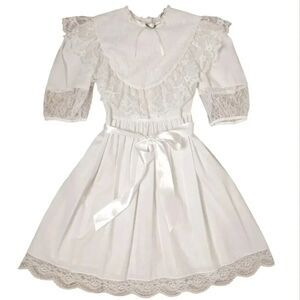 Vintage Flower Girl Dress Ivory White Size Small